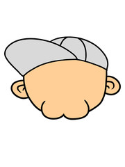 leeres gesicht kopf ohne augen mund nase junge kerl cool kappe hut mütze capy kopfbedeckung design clipart comic cartoon kopf sommer stylisch