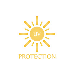 UV protection vector icon. solar or sun ultraviolet radiation in flat style drawing