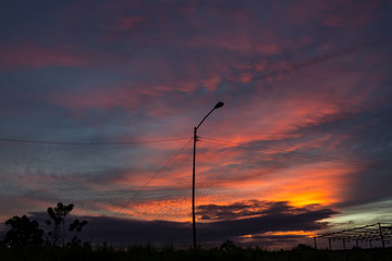 beautiful sky and clouds at sunset in Venezuela