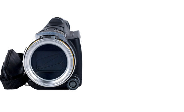 Handycam or handy cam isolated on white background. Save with clipping path. With copy space for text or design.