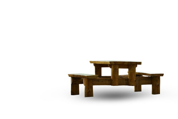 wooden bench on white background. This had clipping path.
