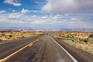 The road in Arizona, a road trip to the United States.