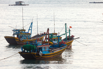 Fototapeta premium Traditional Fishing Vietnamese Boats