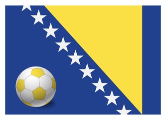 Bosnia and Herzegovina flag and soccer ball