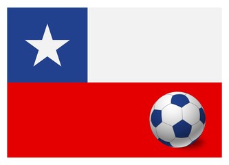 Chile flag and soccer ball