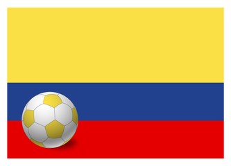 Colombia flag and soccer ball