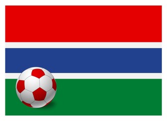 Gambia flag and soccer ball