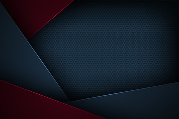Dark blue abstract vector background with overlapping characteristics.