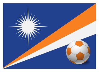 Fototapeta premium Marshall Islands flag and soccer ball