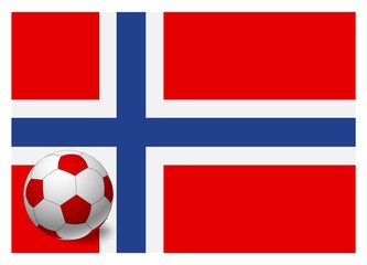 Norway flag and soccer ball