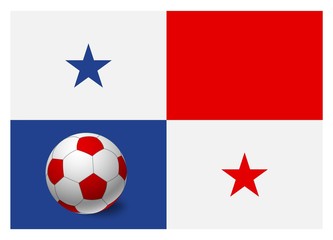 Panama flag and soccer ball