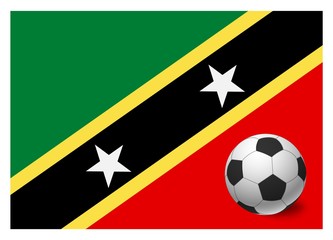 Saint Kitts and Nevis flag and soccer ball