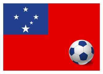 Samoa flag and soccer ball