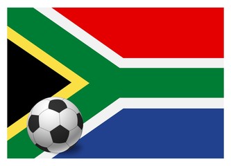 Obraz premium South Africa flag and soccer ball