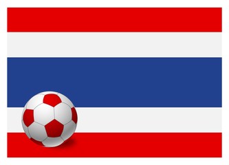 Thailand flag and soccer ball