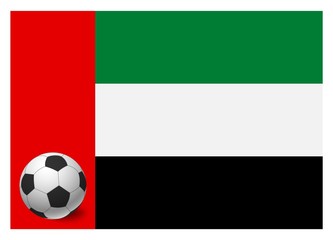 united arab emirates flag and soccer ball