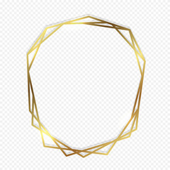 Gold polygonal frame design with geometric and diamond shape