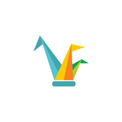 colored triangle flag logo