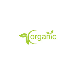 organic green leaf logo