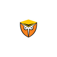 owl shield icon logo