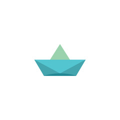 paper sailing boat vector icon