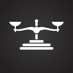 Scale icon on background for graphic and web design. Simple illustration. Internet concept symbol for website button or mobile app.