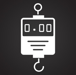 Scale icon on background for graphic and web design. Simple illustration. Internet concept symbol for website button or mobile app.