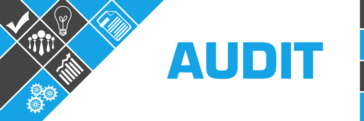 Audit Business Symbols Blue Grey Left Triangles 