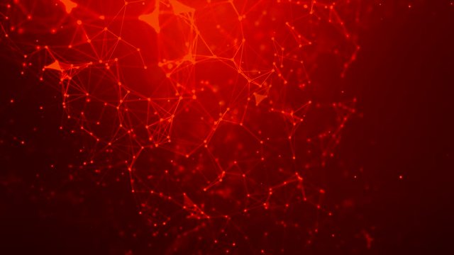 Abstract background Futuristic dot point and connection line for network cyber technology concept with shallow depth of field dark and grain processed