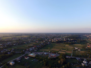 Aerial view of the Saburb landscape (drone image). Kiev Region