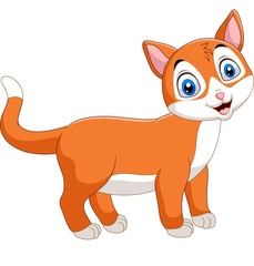 Smiling cat cartoon isolated on white background 