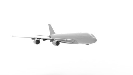 3d rendering of a jumbo jet airplane isolated in white background