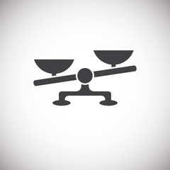 Scale icon on background for graphic and web design. Simple illustration. Internet concept symbol for website button or mobile app.
