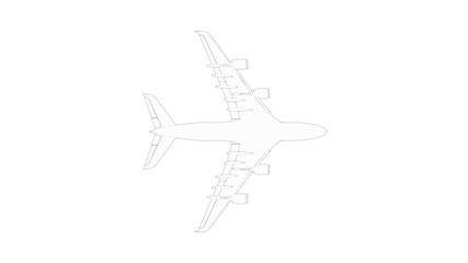 3d rendering of a jumbo jet airplane isolated in white background