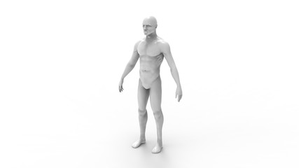3d rendering of a male cad model person isolated in white background