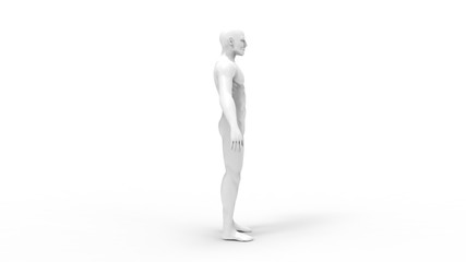 3d rendering of a male cad model person isolated in white background