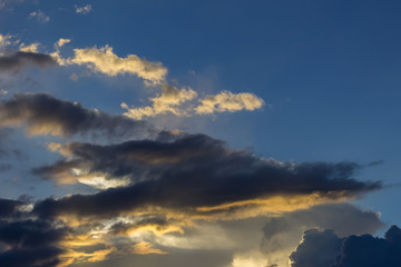 beautiful sky and  clouds at sunset in Venezuela