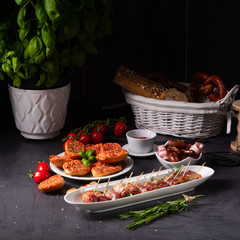  dates wrapped in bacon and delicious tapas