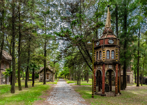 Abandoned buildings in Campanopolis, Buenos Aires, Argentina