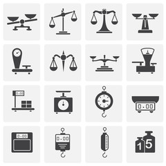 Scale related icons set on background for graphic and web design. Simple illustration. Internet concept symbol for website button or mobile app.