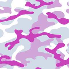 Military camouflage seamless pattern. Khaki texture. Trendy background. Abstract color vector illustration. For design wallpaper, wrapping paper, fabric.