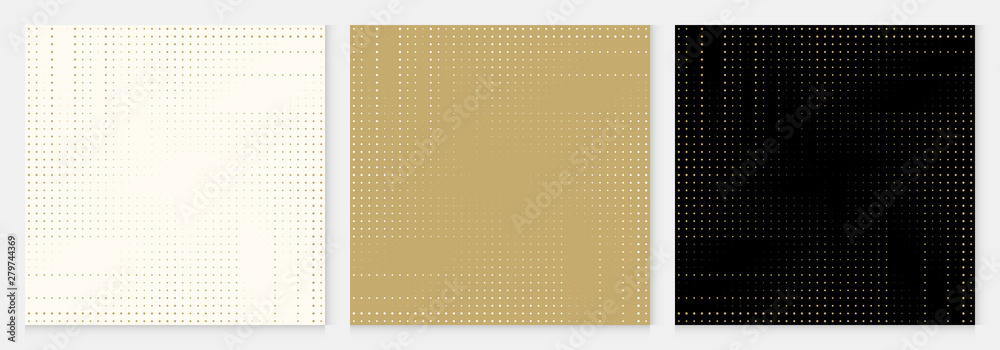 Poster background dot pattern abstract halftone geometric premium design gold color vector.