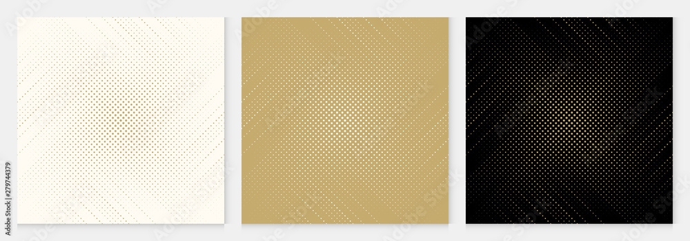 Poster background dot pattern abstract halftone geometric premium design gold color vector.