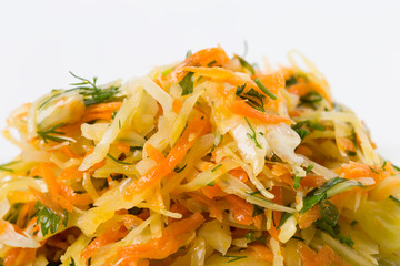 Marinated cabbage and carrots.