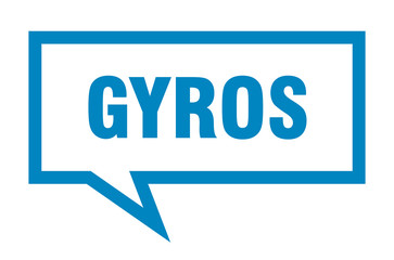 gyros sign. gyros square speech bubble. gyros