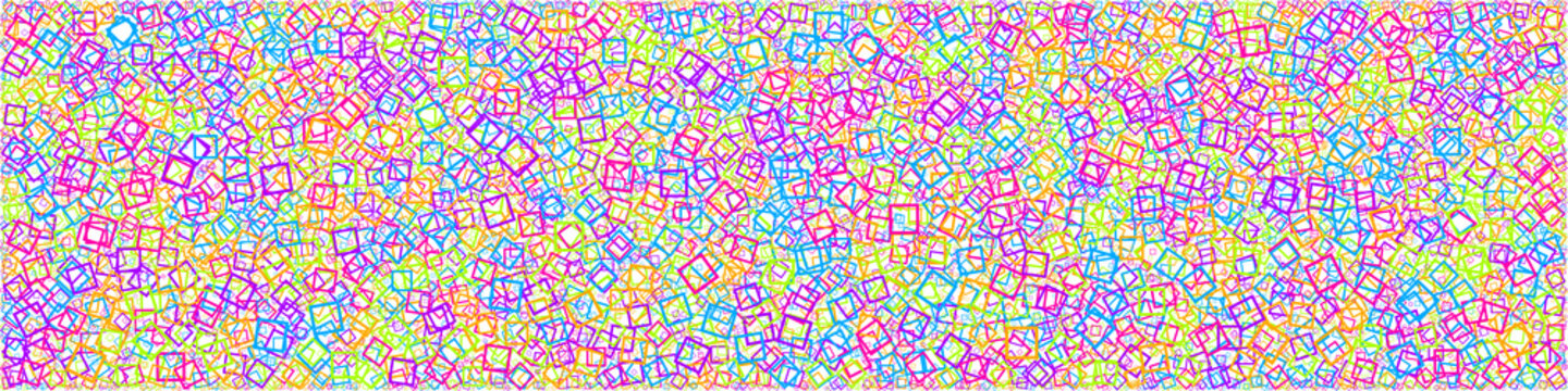 Abstract Generative Art color distributed donut squares polygons background illustration