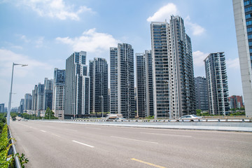 Fototapeta na wymiar Foshan City Scenery and Dongping Bridge Highway Deck in Guangdong Province, China
