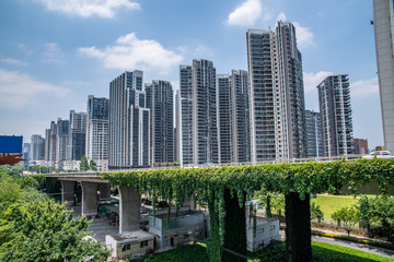 Obraz na płótnie Canvas Foshan Tanzhou Waterway, Riverside Real Estate, Foshan, Guangdong, China