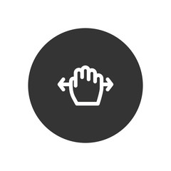 Hand move vector icon in modern style for web site and mobile app