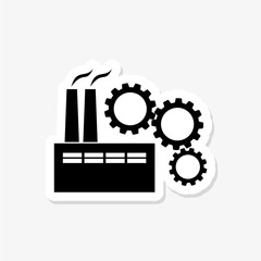 Factory and gear icon industry, Manufacturing revolution technology graphic 
